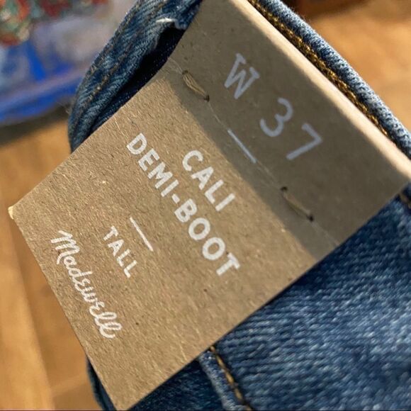 Madewell NWT Women’s Sz 37 Blue Cali Demi Boot High Rise Tall Jeans - Picture 9 of 9
